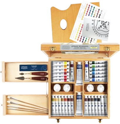Набор масляных красок Extra Fine Prestige LeFranc&Bourgeois 30 цветов в тубах с аксессуарами в этюднике купить в художественном магазине ArtCraft.Space с доставкой по всему миру