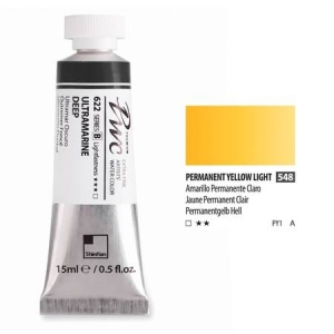 Краска акварельная SH PWC туба 15мл №548 (A) светло-желтый перманентный, Краска акварельная SH PWC туба 15мл №548 (A) светло-желтый перманентный,
