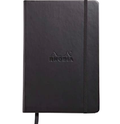 Блокнот Rhodia Webnotebook, А5, черный, твердая обложка, нелинованный, 96л, кремовый, 90г/м2, сшивка,