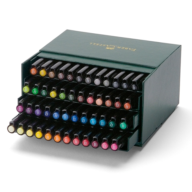 Набор маркеров Pitt Artist Pen Brush Faber Castell 48 цветов в кейсе купить в художественном магазине ArtCraft.Space с доставкой по РФ и СНГ