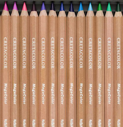 Набор цветных карандашей Cretacolor Megacolor 24 цвета в пенале купить в магазине ArtCraft.Space с доставкой по всему миру