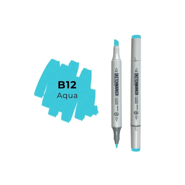 Маркер SKETCHMARKER двухсторонний на спирт.основе цв.B12 Вода
