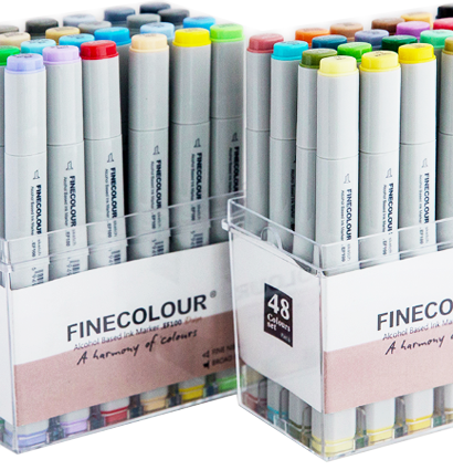 Набор маркеров Finecolour Sketch 48 цветов для скетчей в фирменном кейсе Файнколор купить в магазине маркеров и товаров для рисования ArtCraft.Space с доставкой по РФ и СНГ