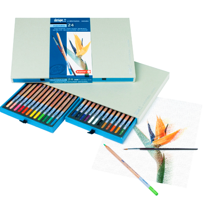Акварельные карандаши Aquarel Design Bryunzeel 24 цвета в выдвижном кейсе купить в магазине товаров для рисования ArtCraft.Space с доставкой по РФ