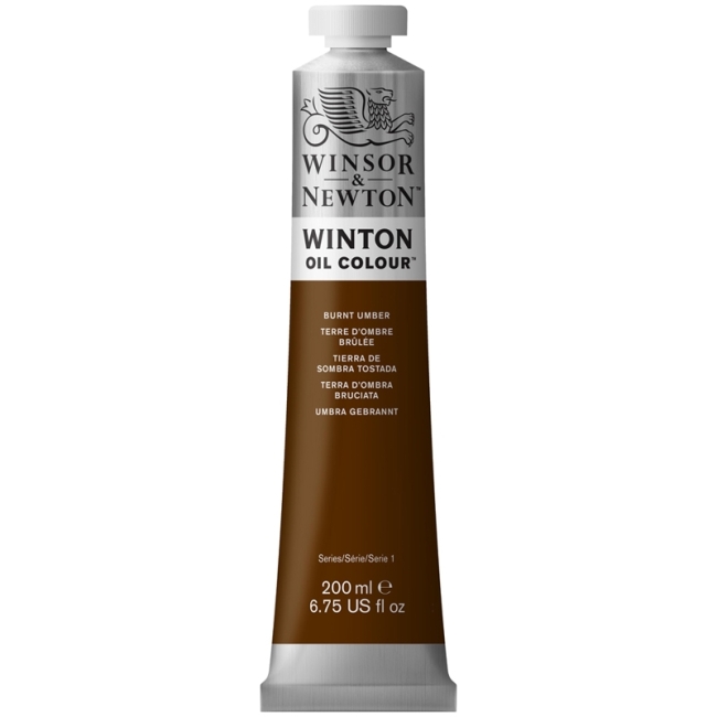 Краска масляная художественная Winsor&Newton "Winton", 200мл, туба, умбра жженая