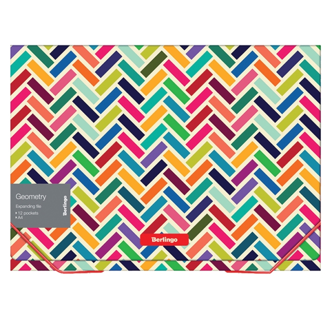 Папка 12 отделений Berlingo "Geometry" А4, 330*240*25мм, 700мкм, на резинке, c рисунком Папка 12 отделений Berlingo "Geometry" А4, 330*240*25мм, 700мкм, на резинке, c рисунком