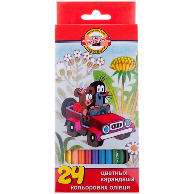 Карандаши цветные Koh-I-Noor Крот 24 цвета в картонной упаковке купить в художественном магазине ArtCraft.Space
