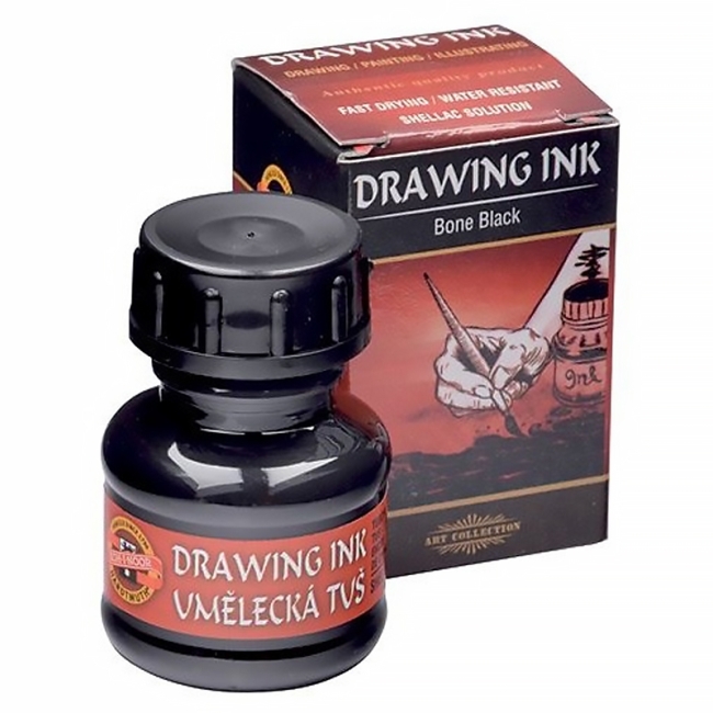 Тушь индийская Koh-I-Noor, 20гр, кость жженая 2700, флакон