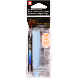 Кисть акварельная Koi с увеличенным резервуаром для воды №2 маленькая, Кисть акварельная Koi с увеличенным резервуаром для воды №2 маленькая,