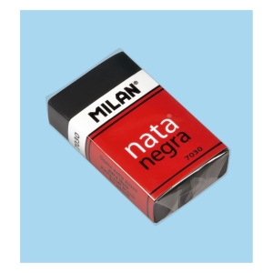 Ластик MILAN 7030 прямоугольный 39*24*10 мм из пластика, мягкий, черный, для стирания графита