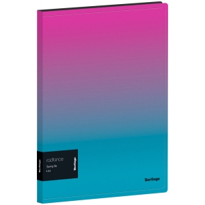 Папка с пружинным скоросшивателем Berlingo "Radiance", 17мм, 600мкм, с внутр. карманом, розовый/голубой градиент