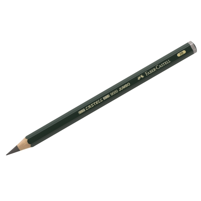 Карандаш ч/г Faber-Castell "Castell 9000 Jumbo" 2B, утолщен., заточен.