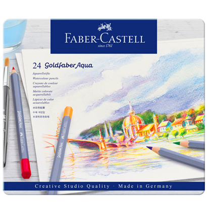 Карандаши акварельные Goldfaber Aqua Faber-Castell 24 цвета в фирменном пенале купить в художественном магазине ArtCraft.Space с доставкой по РФ и СНГ Карандаши акварельные Goldfaber Aqua Faber-Castell 24 цвета в фирменном пенале купить в художественном магазине ArtCraft.Space с доставкой по РФ и СНГ