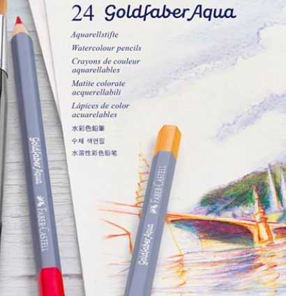 Карандаши акварельные Goldfaber Aqua Faber-Castell 24 цвета в фирменном пенале купить в художественном магазине ArtCraft.Space с доставкой по РФ и СНГ Карандаши акварельные Goldfaber Aqua Faber-Castell 24 цвета в фирменном пенале купить в художественном магазине ArtCraft.Space с доставкой по РФ и СНГ