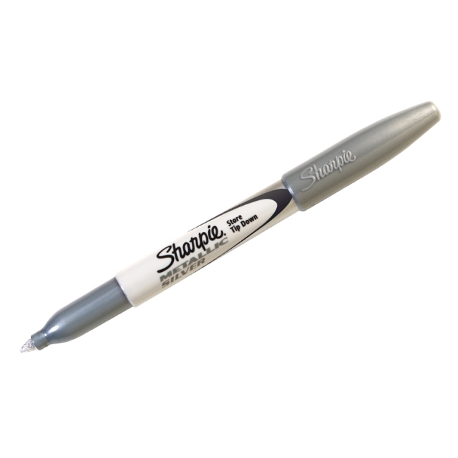 Маркер перманентный Sharpie "Silver", серебряный, металлик, пулевидный, 1мм