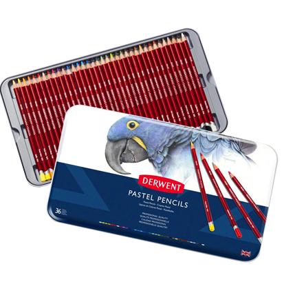 Набор пастельных карандашей Derwent Pastel Pencils 36 цветов в металлическом кейсе  купить в магазине ArtCraft.Space с доставкой по РФ и СНГ