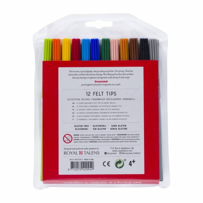 Набор фломастеров Bruynzeel Kids набор 12 штук классический наконченик купить в художественном магазине ArtCraft.Space с доставкой по всему миру