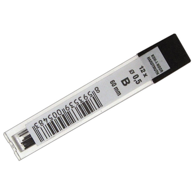 Грифели для механических карандашей Koh-I-Noor "4152", 12шт., 0,5мм, B Грифели для механических карандашей Koh-I-Noor "4152", 12шт., 0,5мм, B