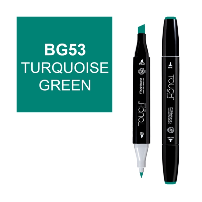 Маркер двухсторонний спиртовой  TOUCH TWIN BG53 Зеленый бирюзовый