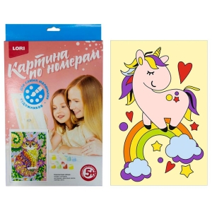 Картина по номерам Lori "Единорог" A4, с акриловыми красками, картон, европодвес
