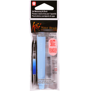 Кисть акварельная Koi с увеличенным резервуаром для воды №6 средняя, Кисть акварельная Koi с увеличенным резервуаром для воды №6 средняя,