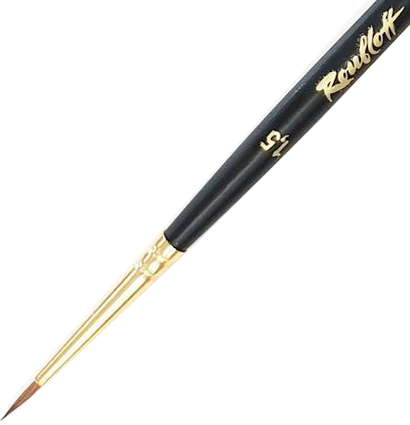 Кисть Roubloff колонок №1.5 круглая для акварели, гуаши и масла с короткой чёрной ручкой  купить в магазине товаров для рисования ArtCraft.Space