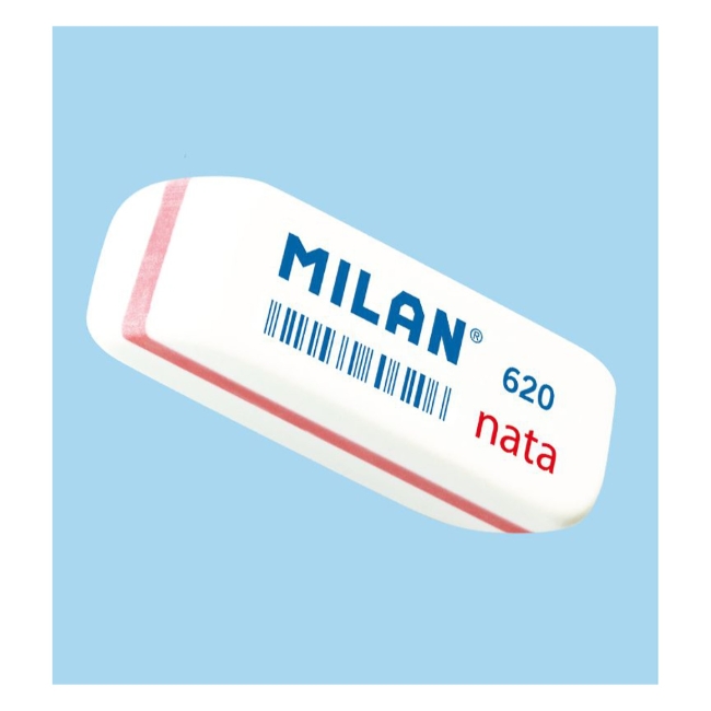 Ластик MILAN 620  Nata прямоугольный скошенный 56*19*12 мм из пластика  для стирания графита