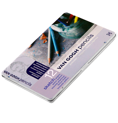 Van Gogh Royal Talens Sketch 12 набор цветных карандашей в фирменном кейсе монохром купить в художественном магазине ArtCraft.Space с доставкой по РФ и СНГ