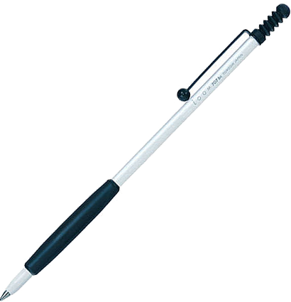 Ручка шариковая автоматическая Tombow ZOOM 707 черная (корпус белый с черным, линия 0.7мм)ПОД ЗАКАЗ,