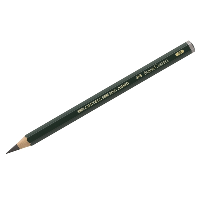 Карандаш ч/г Faber-Castell "Castell 9000 Jumbo" 4B, утолщен., заточен.