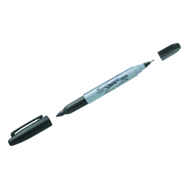Маркер перманентный двухсторонний Sharpie "Twin Tip" черный, пулевидный, 0,3-1мм