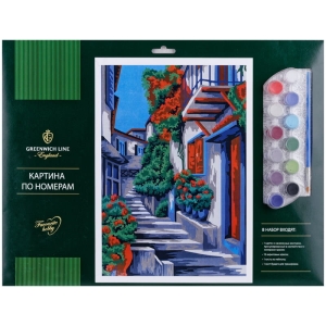 Картина по номерам Greenwich Line "Уютная улочка" A3, с акриловыми красками, картон, европодвес