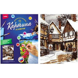 Картина по номерам Lori "Зима" A3, с акриловыми красками, картон, европодвес