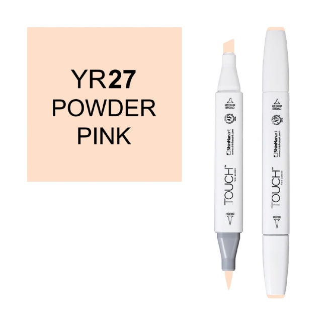 Маркер двухсторонний спиртовой  TOUCH TWIN BRUSH YR27 Розовая пудра