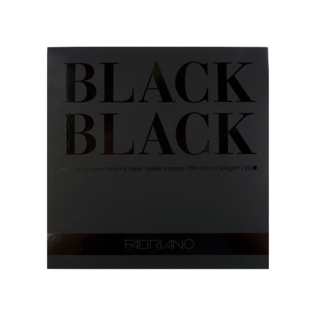 Альбом для графики BlackBlack 300г/м2 20*20см 20л (черная бумага) склейка по короткой стороне