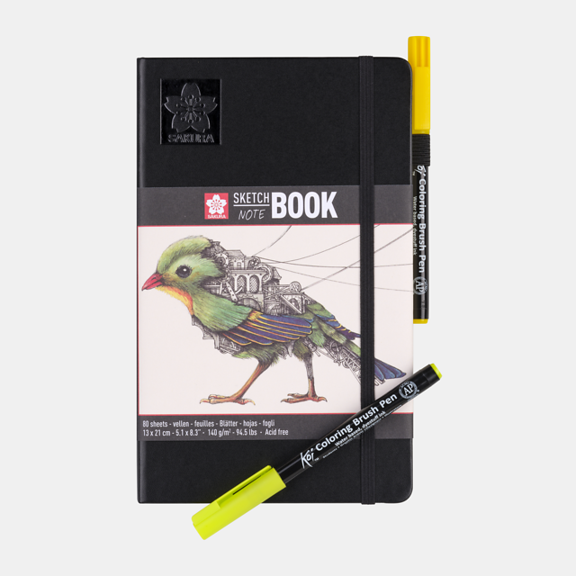 Скетчбук Sakura Sketch / Note черный с гладкой бумагой для рисования А5 / 80 листов / 140 гм купить в художественном магазине ArtCraft.Space с доставкой по РФ и СНГ
