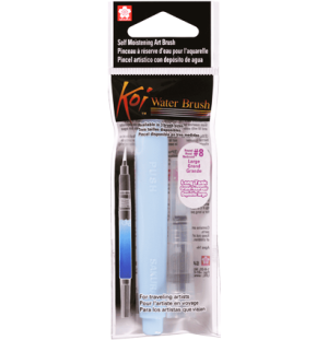 Кисть акварельная Koi с увеличенным резервуаром для воды №8 большая, Кисть акварельная Koi с увеличенным резервуаром для воды №8 большая,