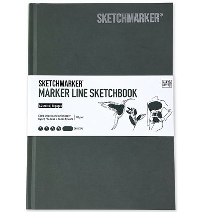Скетчбук Sketchmarker Marker Line для маркеров угольный с твёрдой обложкой  купить в магазине ArtCraft.Space с доставкой по РФ и СНГ