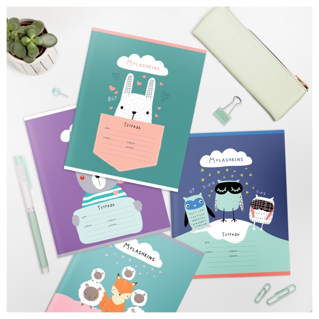 Тетрадь 12л., линия MESHU "Сute animals" Тетрадь 12л., линия MESHU "Сute animals"