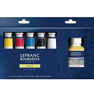 Набор масляных красок LB FINE 5 цв*40мл + медиум 75мл картон
