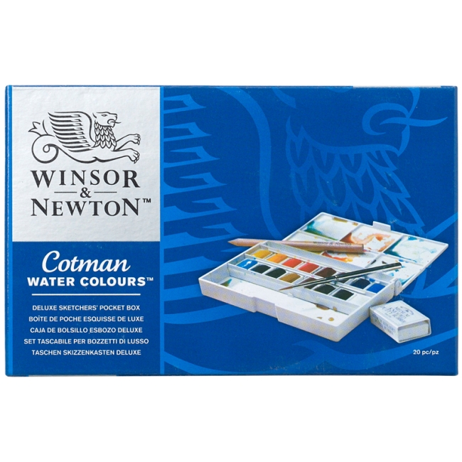Акварель Winsor&Newton "Cotman" для эскизов Делюкс, 16цв., малая кювета, кисть, клячка, карандаш, пласт. коробка Акварель Winsor&Newton "Cotman" для эскизов Делюкс, 16цв., малая кювета, кисть, клячка, карандаш, пласт. коробка