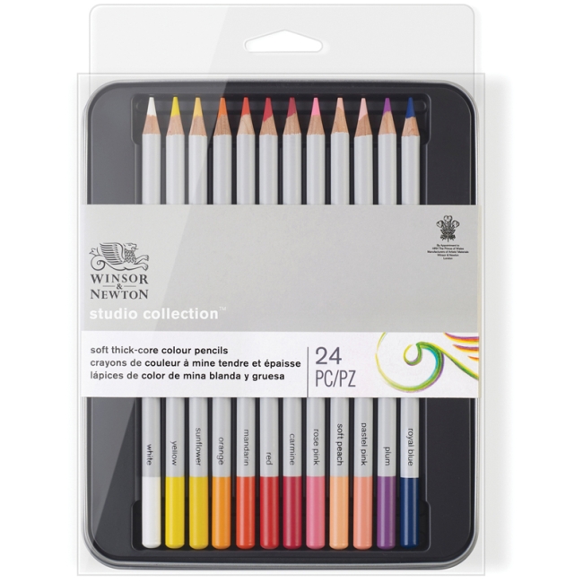 Набор цветных карандашей Winsor&Newton, 24цв., в метал коробке Набор цветных карандашей Winsor&Newton, 24цв., в метал коробке