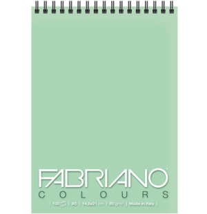 Блокнот для зарисовок Colours 80г/м.кв 14,8x21см Аквамарин 100л спираль по кор.стороне ПОД ЗАКАЗ,