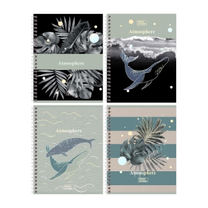 Тетрадь 80л., А5, клетка на гребне BG "Wonder", тиснение голографической фольгой