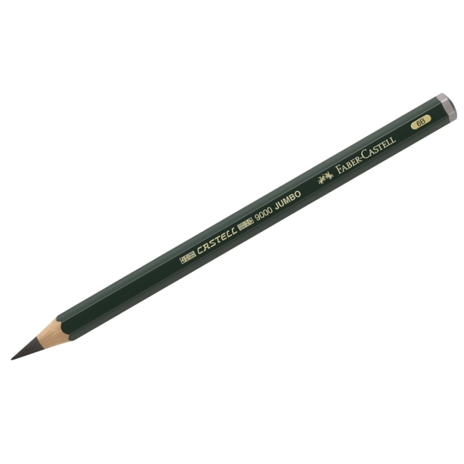 Карандаш ч/г Faber-Castell "Castell 9000 Jumbo" 6B, утолщен., заточен.