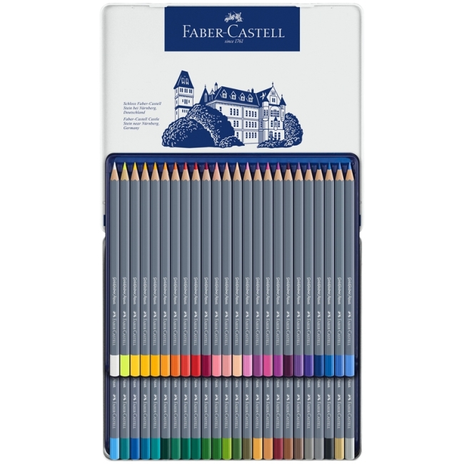 Карандаши акварельные художественные Faber-Castell "Goldfaber Aqua", 48цв, метал. коробка Карандаши акварельные художественные Faber-Castell "Goldfaber Aqua", 48цв, метал. коробка