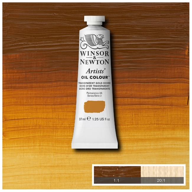 Масляные художественные краски, 37 мл, прозрачная золотая охра