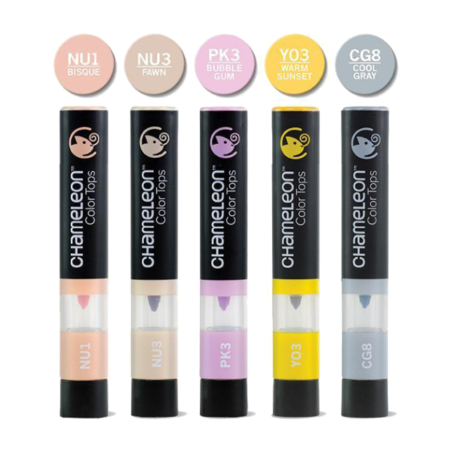 Набор цветовых блендеров "Chameleon" Pastel Tones, пастельные тона 5 шт.