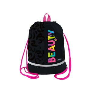 Мешок для обуви 1 отделение Berlingo "Beauty", 400*480мм, расширяющееся дно, светоотражающая лента, карман на молнии