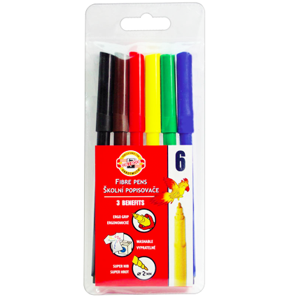 Фломастеры смываемые Koh-I-Noor Звери набор 6 цветов купить в художественном магазине ArtCraft.Space